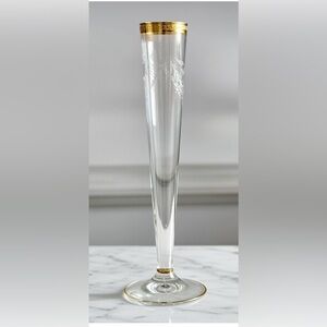 RARE FIND ~ Tiffin-Franciscan Melrose Clear Gold Encrusted Etched Bud Vase